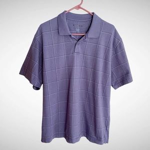Van Heusen Men’s Purple Checkerboard Short-Sleeve Polo Shirt